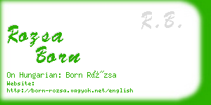 rozsa born business card